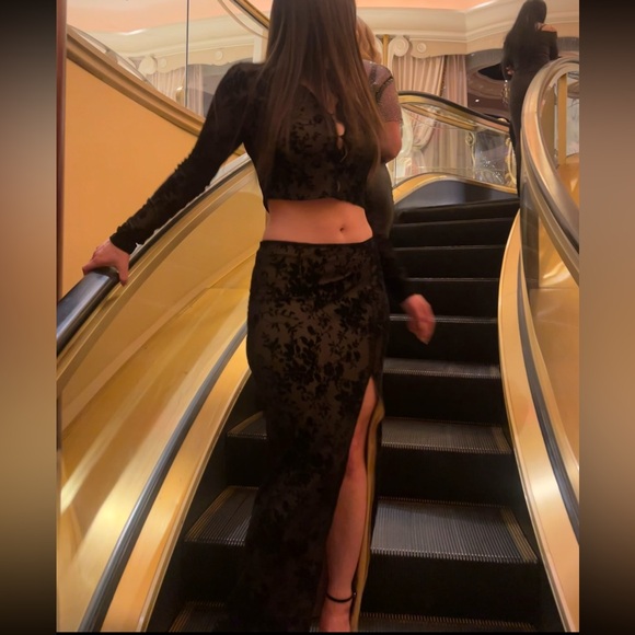 Black Sheer Two-Piece Set - Picture 4 of 5